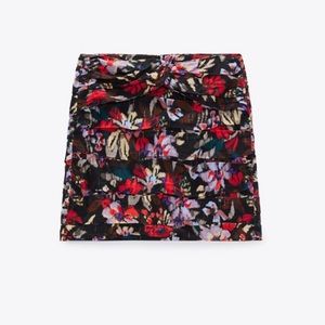 ZARA FLORAL PRINT MINI SKIRT